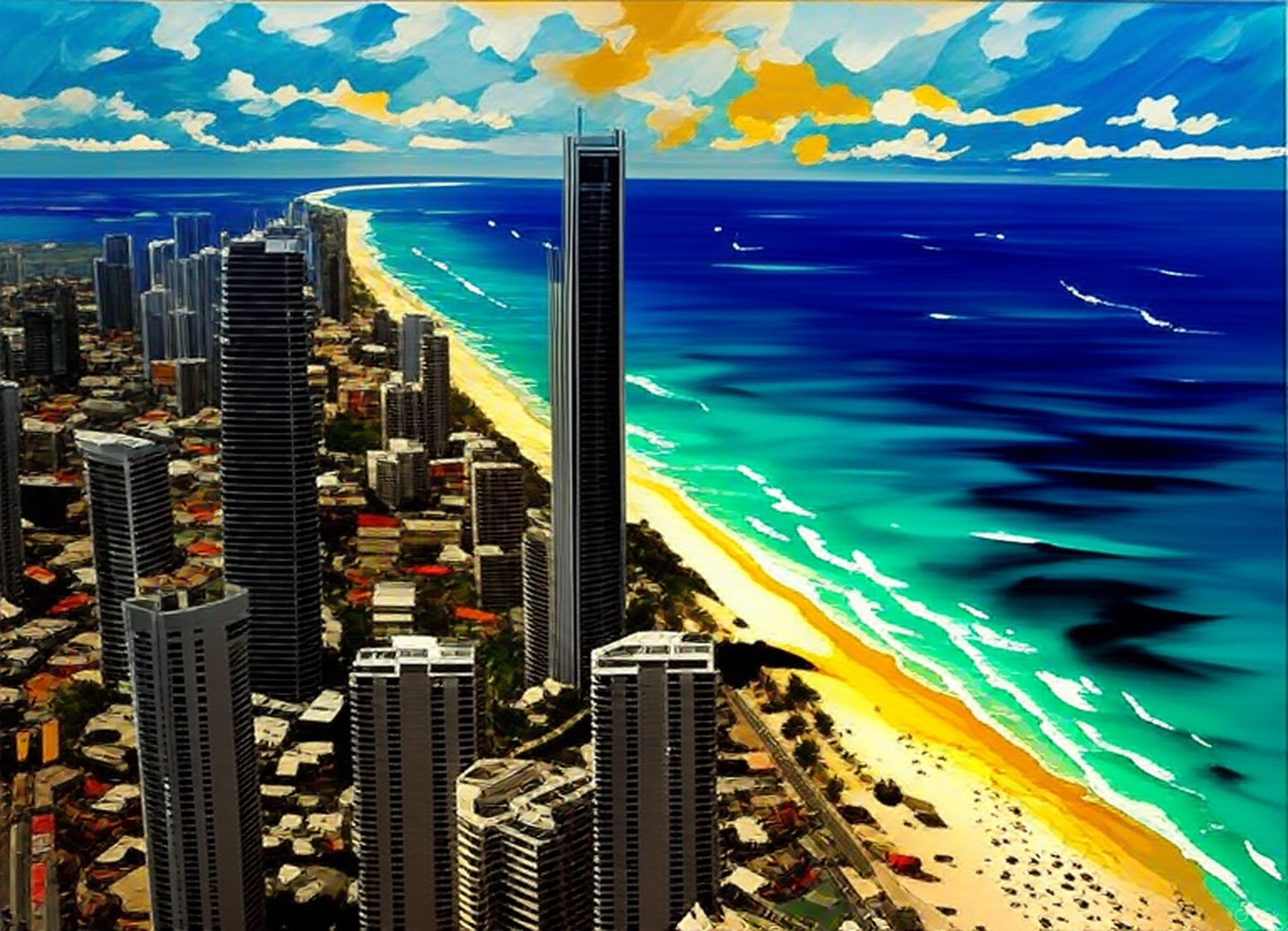Gold Coast skyline and beaches